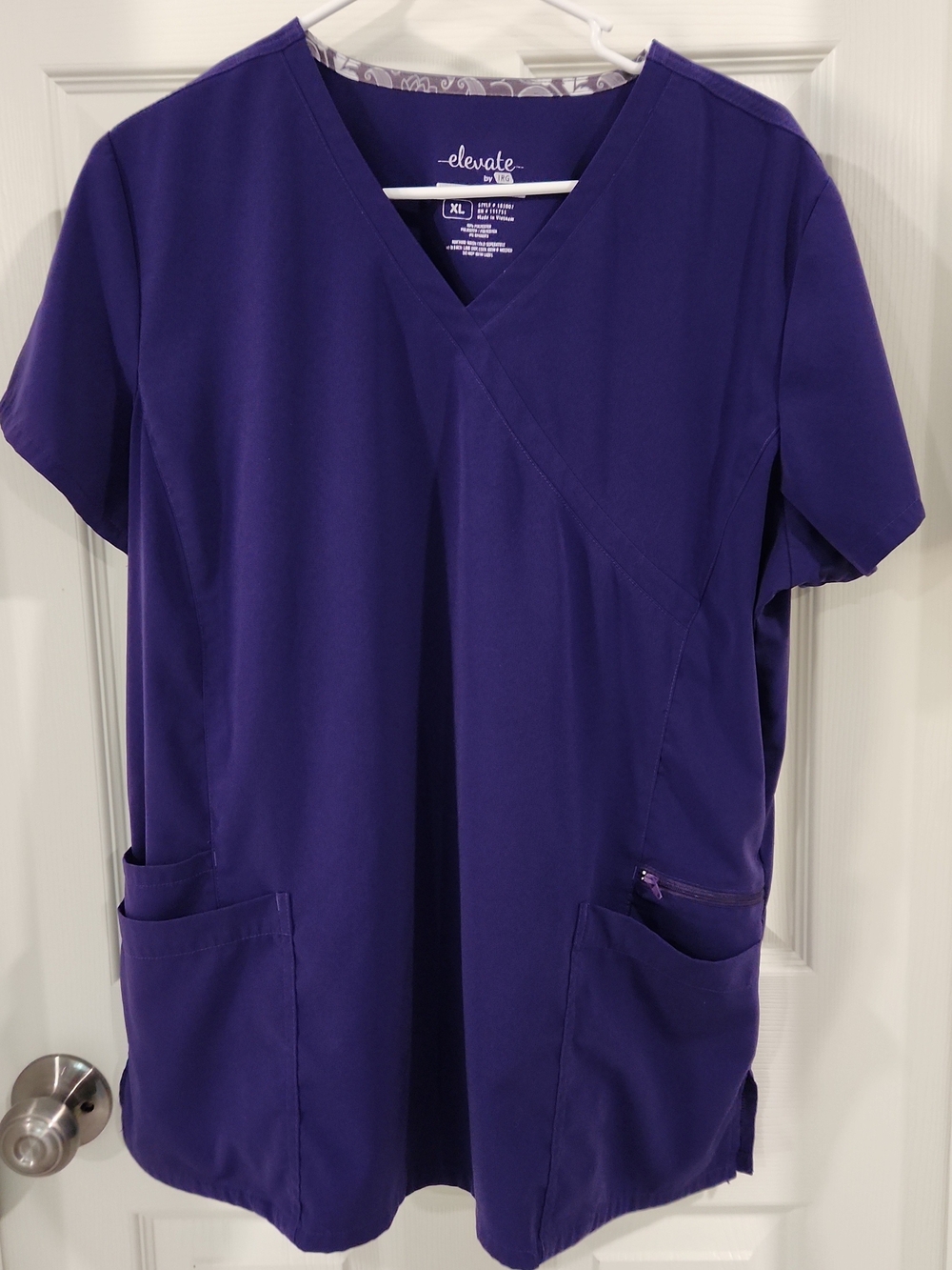 Scrubs Elevate by Allure V-Neck Medical Scrub Top in Deep Purple